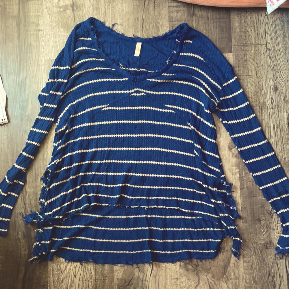 Free People Stripe Beach Sweater